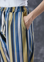 Load image into Gallery viewer, Fitted Colorblock Striped Elastic Waist Linen Harem Pants Summer