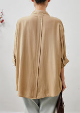 Load image into Gallery viewer, Fitted Khaki Oversized Wrinkled Cotton Shirt Summer