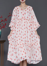 Load image into Gallery viewer, Fitted Pink Ruffled Print Chiffon Party Dress Two Piece Set Spring