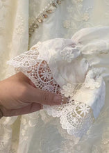 Load image into Gallery viewer, French Beige Embroidered Zircon Lace Patchwork Blouses Spring