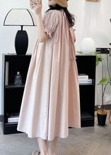 Load image into Gallery viewer, French Beige Ruffled Asymmetrical Patchwork Cotton Long Dresses Summer