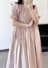 Load image into Gallery viewer, French Beige Ruffled Asymmetrical Patchwork Cotton Long Dresses Summer