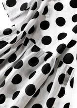 Load image into Gallery viewer, French Black Dot Button Cotton Long Dresses Summer