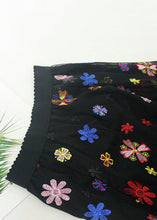 Load image into Gallery viewer, French Black Embroidered Elastic Waist Tulle Skirt Summer