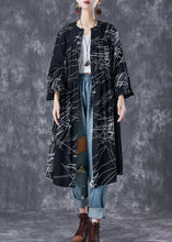 Load image into Gallery viewer, French Black Oversized Print Wrinkled Maxi Dresses Butterfly Sleeve