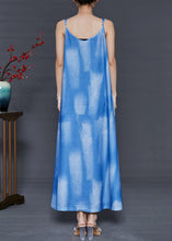 Load image into Gallery viewer, French Blue Tie Dye Cotton Spaghetti Strap Dress Summer