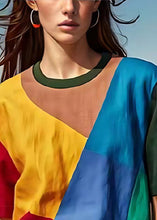 Load image into Gallery viewer, French Colorblock Asymmetrical Patchwork Linen Tank Tops Summer