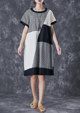 Load image into Gallery viewer, French Colorblock Oversized Patchwork Linen Maxi Dress Summer