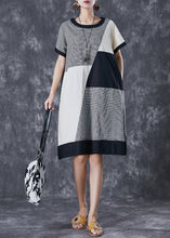 Load image into Gallery viewer, French Colorblock Oversized Patchwork Linen Maxi Dress Summer