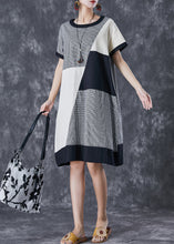 Load image into Gallery viewer, French Colorblock Oversized Patchwork Linen Maxi Dress Summer