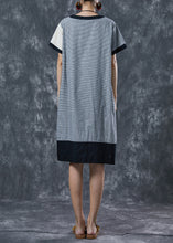 Load image into Gallery viewer, French Colorblock Oversized Patchwork Linen Maxi Dress Summer