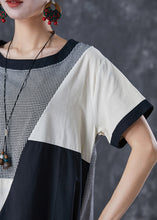 Load image into Gallery viewer, French Colorblock Oversized Patchwork Linen Maxi Dress Summer