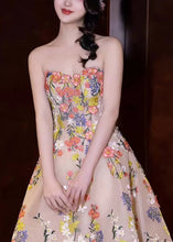 Load image into Gallery viewer, French Embroidered Strapless Tulle Dresses