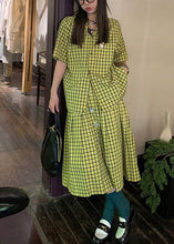 Load image into Gallery viewer, French Green Plaid Tops And Skirts Cotton Two Pieces Set Summer