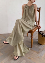 Load image into Gallery viewer, French Green Tops And Pants Linen Two Pieces Set Sleeveless