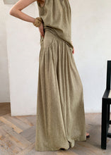 Load image into Gallery viewer, French Green Tops And Pants Linen Two Pieces Set Sleeveless