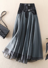 Load image into Gallery viewer, French Grey fashion Patchwork Tulle Skirts Spring