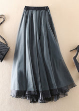 Load image into Gallery viewer, French Grey fashion Patchwork Tulle Skirts Spring