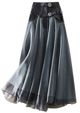 Load image into Gallery viewer, French Grey fashion Patchwork Tulle Skirts Spring