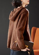 Load image into Gallery viewer, French Khaki Hooded Chunky Oversized Wool Knit Sweater Tops Winter