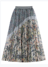 Load image into Gallery viewer, French Light Purple Print Elastic Waist Tulle Skirts Spring