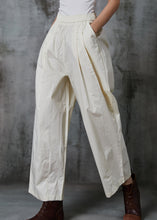 Load image into Gallery viewer, French Milk White Oversized Cotton Harem Pants Trousers Summer