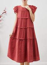 Load image into Gallery viewer, French Mulberry Layered Cotton Long Dress Butterfly Sleeve