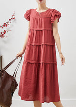 Load image into Gallery viewer, French Mulberry Layered Cotton Long Dress Butterfly Sleeve