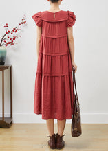 Load image into Gallery viewer, French Mulberry Layered Cotton Long Dress Butterfly Sleeve