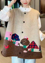 Load image into Gallery viewer, French Pink Button Patchwork Cotton Knit Waistcoat Sleeveless