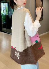 Load image into Gallery viewer, French Pink Button Patchwork Cotton Knit Waistcoat Sleeveless