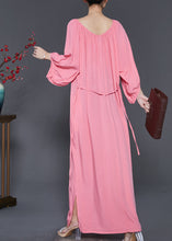 Load image into Gallery viewer, French Pink Oversized Cotton Maxi Dresses Spring