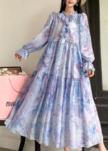 Load image into Gallery viewer, French Pink Ruffled Print Patchwork Chiffon Holiday Dresses Summer