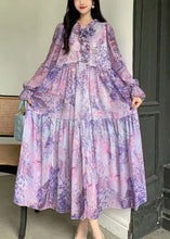 Load image into Gallery viewer, French Pink Ruffled Print Patchwork Chiffon Holiday Dresses Summer