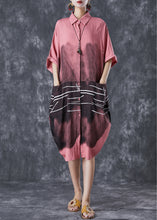 Load image into Gallery viewer, French Pink Tie Dye Pockets Cotton Dress Summer