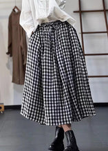 Load image into Gallery viewer, French Plaid Lace Up Elastic Waist Cotton Skirts Fall