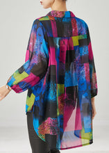 Load image into Gallery viewer, French Purple Oversized Print Chiffon Shirt Tops Spring