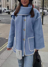 Load image into Gallery viewer, French Rose Pockets Patchwork Woolen Coat Fall