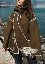 Load image into Gallery viewer, French Rose Pockets Patchwork Woolen Coat Fall