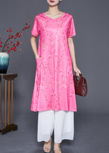 Load image into Gallery viewer, French Rose V Neck Print Chiffon Mid Dresses Summer