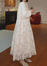 Load image into Gallery viewer, French Versatile Beige Hollow Out Lace Long Dress Summer