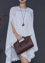 Load image into Gallery viewer, French White Embroidered Asymmetrical Chiffon UPF 50+ Shirt Summer