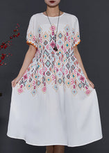 Load image into Gallery viewer, French White Print Chiffon Vacation Dresses Summer