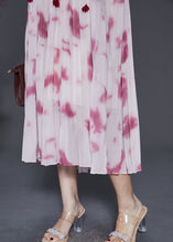 Load image into Gallery viewer, French White Tie Dye Chiffon Spaghetti Strap Dress Beach Dress Summer