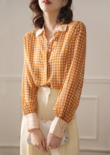 Load image into Gallery viewer, French Yellow Peter Pan Collar Dot Chiffon Blouse Spring