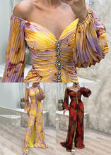 Load image into Gallery viewer, French Yellow Wrinkled Zircon Cotton Maxi Dresses Spring