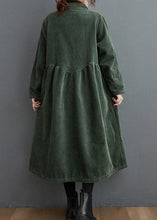 Load image into Gallery viewer, French blackish green corduroy coats Inspiration thick Cinched women coats ( Limited Stock)