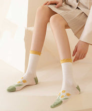 Load image into Gallery viewer, Fresh Jacquard Hollow Breathable Mid Calf Socks