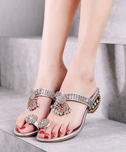 Load image into Gallery viewer, Gold Zircon Flip Flops Slide Sandals New Style Bohemia