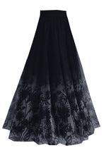 Load image into Gallery viewer, Gradient Color Black Print High Waist Tulle A Line Skirt Spring